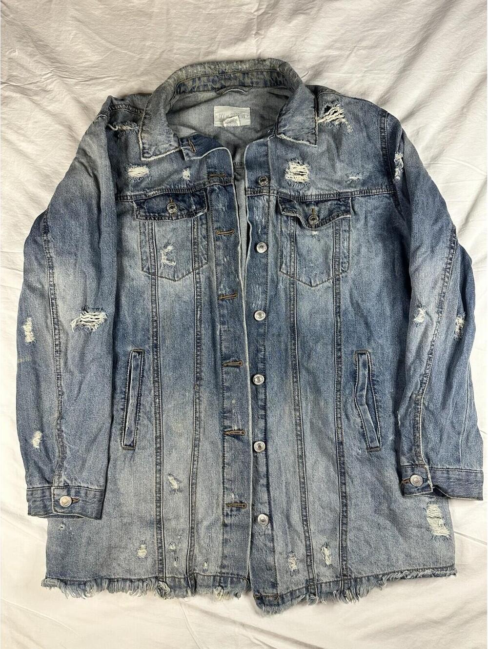 🧥✨ Sky & Sparrow High-Rise Distressed Denim Jacket XL ✨🧥